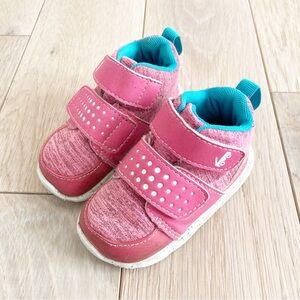 See Kai Run Pink Velcro Sneakers with Teal Lining